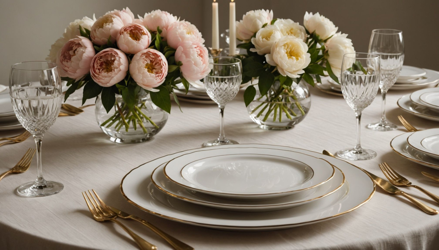 Designing a refined table setting with crystal candle holders